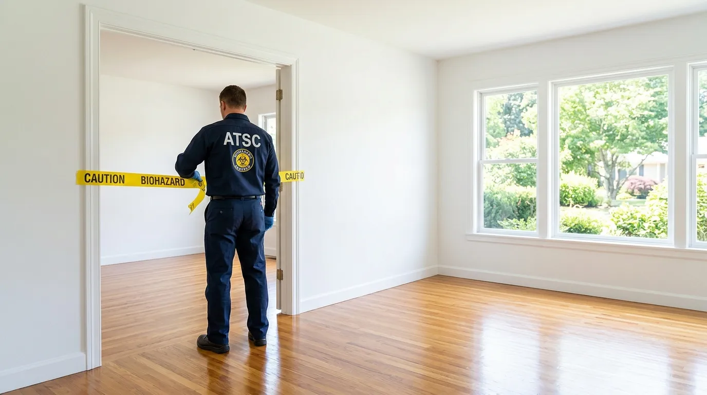 Certified biohazard cleanup crew performing Trauma Scene Cleanup in Closter